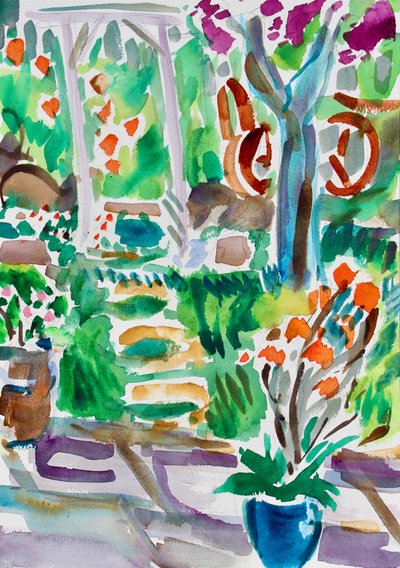 Gartenweg und Spalier, 2020 von Richard Fox
