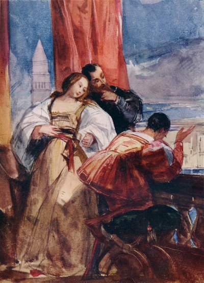 Auf dem Balkon, Venedig, um 1826 von Richard Parkes Bonington