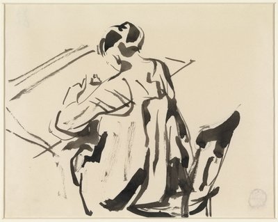 Schreibende Frau, von hinten gesehen von Rik Wouters