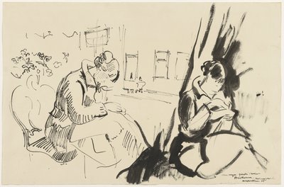Studien einer sitzenden, nähenden Frau von Rik Wouters