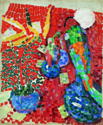 Stillleben mit einem Papagei, 1907 von Robert Delaunay