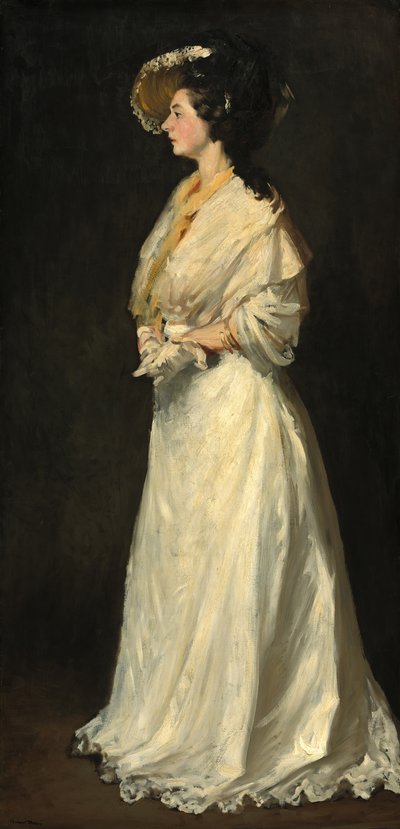 Junge Frau in Weiß von Robert Henri