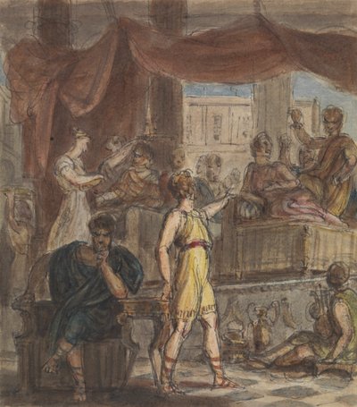 Studie einer römischen Bankettszene von Robert Smirke
