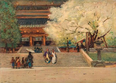 Tempel in Nikko, Japan, um 1908 von Robert Weir Allan