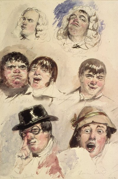 Blatt mit Studien von sieben Köpfen von Robert William Buss