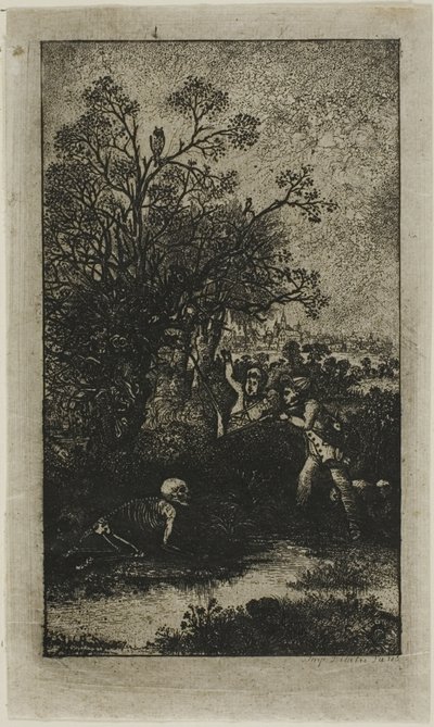 Jäger von Tod überrascht von Rodolphe Bresdin
