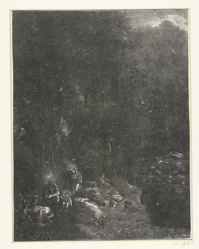Ruhe auf der Flucht nach Ägypten von Rodolphe Bresdin