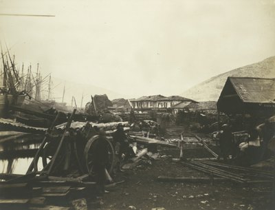 Anlegestelle, Eisenbahnlager, Balaklava von Roger Fenton