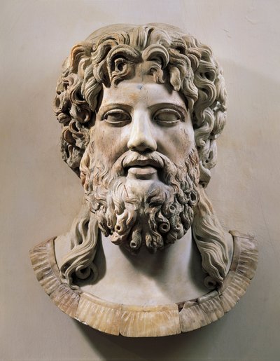 Kopf des Asklepios oder Zeus (Marmor) von Roman