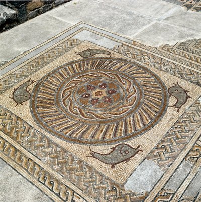 Überreste der Mosaiken der römischen Stadt von Roman