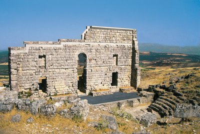 Ruinen des römischen Theaters, Acinipo, Ronda, Spanien von Roman