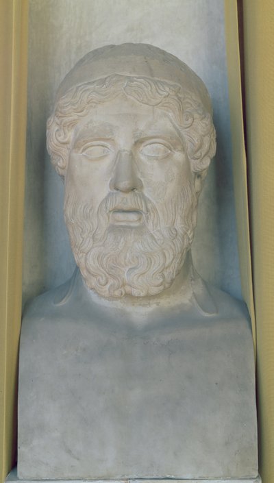 Hermetische Büste von Anacreon (Marmor) von Roman Roman