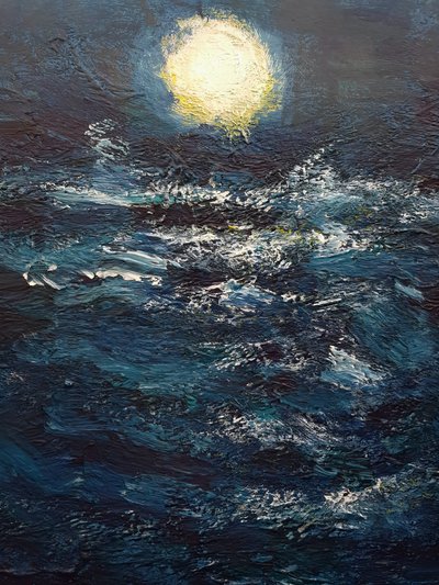 Vollmond über dem Meer von Rucksi