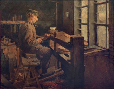 Holländischer Drechsler bei der Arbeit (Blokje-Maker) von Rudolf Gudden