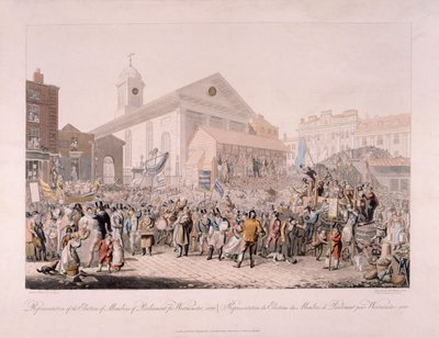 Wahl in Covent Garden, London, 1818 von Rudolph Ackermann