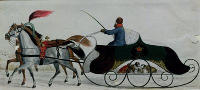 Pferdeschlitten (Detail) von Russian School