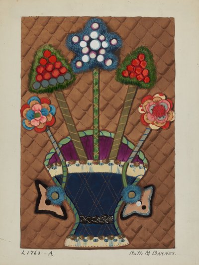 Bettdecke Applikationsquilt, ca. 1936 von Ruth M Barnes