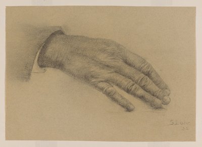 Studie gestreckte Hand von Sally Lohr (signed by artist)