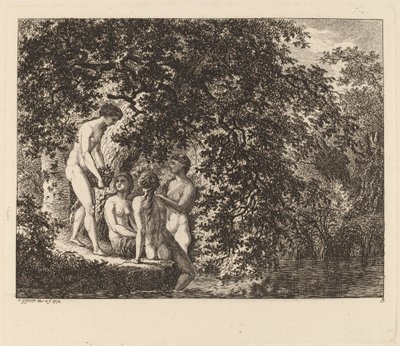 Mädchen mit einem Korb voller Früchte, 1770 von Salomon Gessner