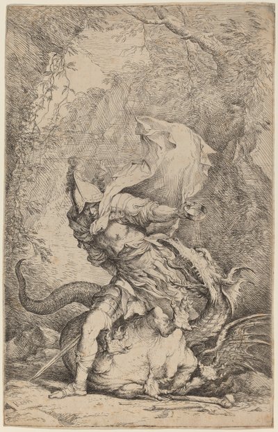 Jason und der Drache von Salvator Rosa