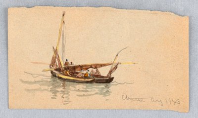 Boote in Étretat von Samuel Colman