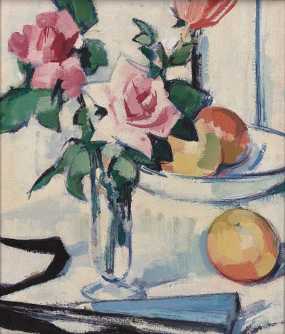 Stillleben mit rosa Rosen von Samuel John Peploe