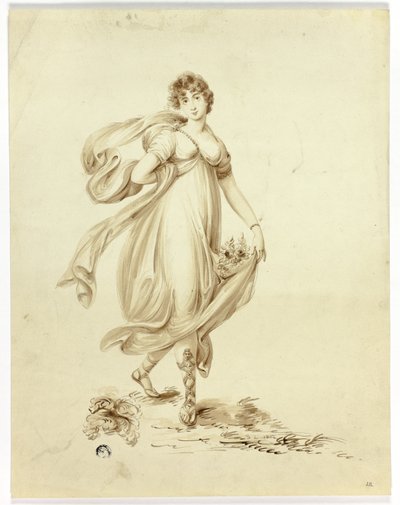 Junge Frau mit Blumen von Samuel Lane