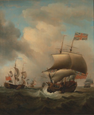 Schiffe in rauer See von Samuel Scott