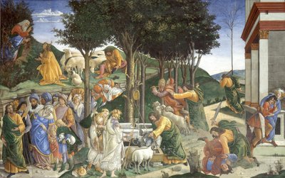Szenen aus dem Leben des Moses, 1481-1482 von Sandro Botticelli