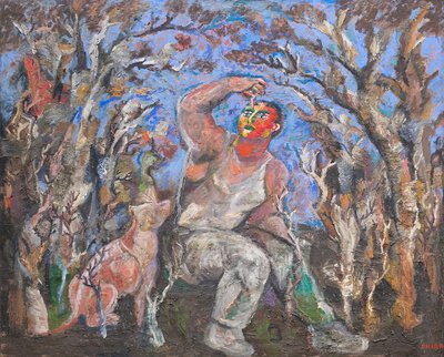 Junge und Hund von Sandro Chia