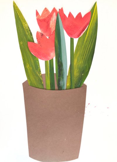 Tulpen in einem Topf, 2018 von Sarah Thompson Engels