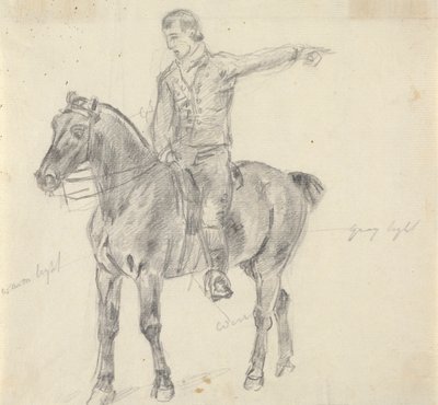 Figur zu Pferd nach links gewandt von Sawrey Gilpin