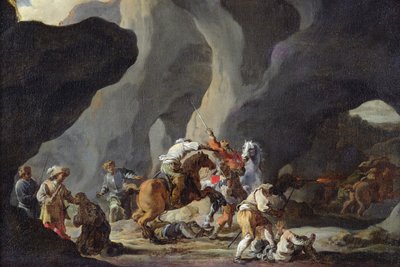 Angriff auf die Reisenden, ca. 1634-37 von Sébastien Bourdon
