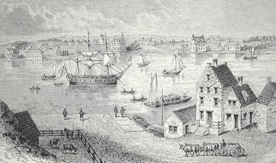 Die Fähre, New York, ca. 1750 von School American