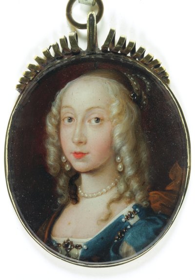 Lady Frances Cavendish, Gräfin von Bolingbroke (Emaille) von School English