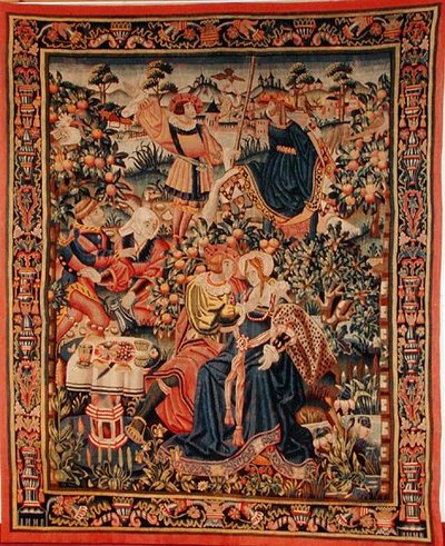 Frühstück im Grünen (Wandteppich) von School Flemish
