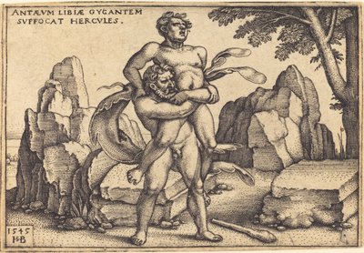 Herkules tötet Antäus von Sebald Beham