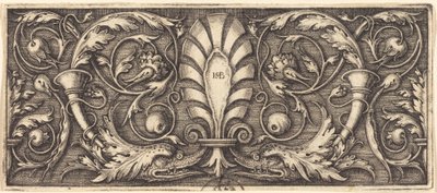 Ornament mit zwei grotesken Delfinen von Sebald Beham