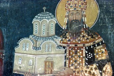 König Stefan Uroš II. Milutin (r.1282-1321) von Serbian School