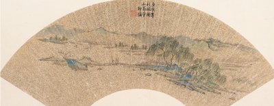 Landschaft nach Wen Zhengming, 1640 von Shao Mi