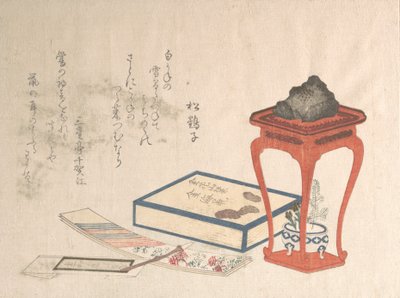 Ständer, Kasten und Schreibpapier, wahrscheinlich 1816 von Shinsai