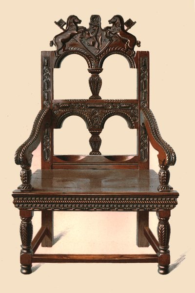 Eichen-Cacqueteuse-Stuhl, 1904 von Shirley Charles Llewellyn Slocombe