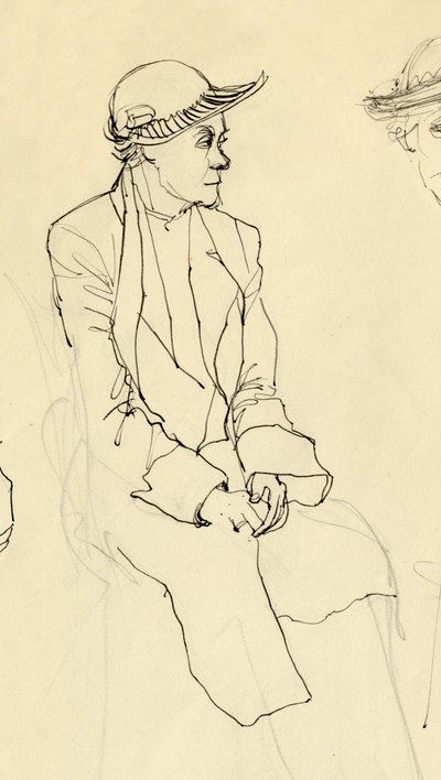 Sitzende Frau mit Hut, 1953 von Shirley Markham