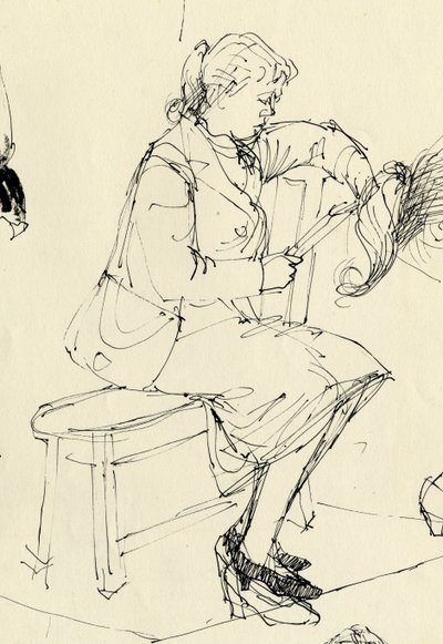 Sitzende Frau beim Lesen, 1953 von Shirley Markham