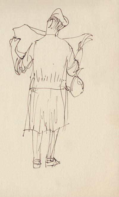 Frau liest eine Zeitung, ca. 1950 von Shirley Markham