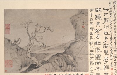 Landschaft mit Figur, ca. 1678 von Shitao