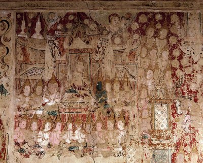 Fragmente von Wandmalereien von Siamese School