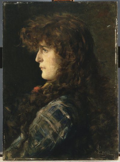 Kopf einer Frau oder Gabbrigiana von Silvestro Lega