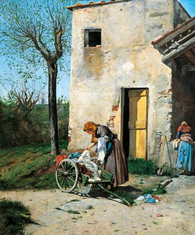 Wäscherinnen bei Florenz von Silvestro Lega