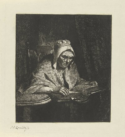 Lesende alte Frau von Simon Andreas Krausz
